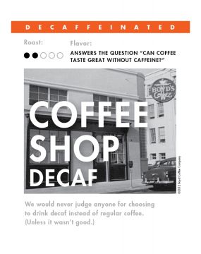 COFFEE SHOP DECAF WHOLE BEAN COFFEE: 6 LB